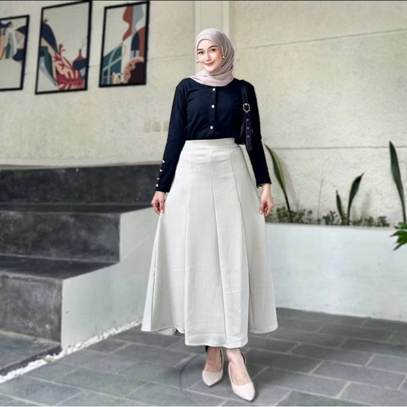 Bawahan Wanita Keren Promo Diskon Kekinian Korean Style / Rok Audy Skirt Korean Loose Maxi Skirt Rok