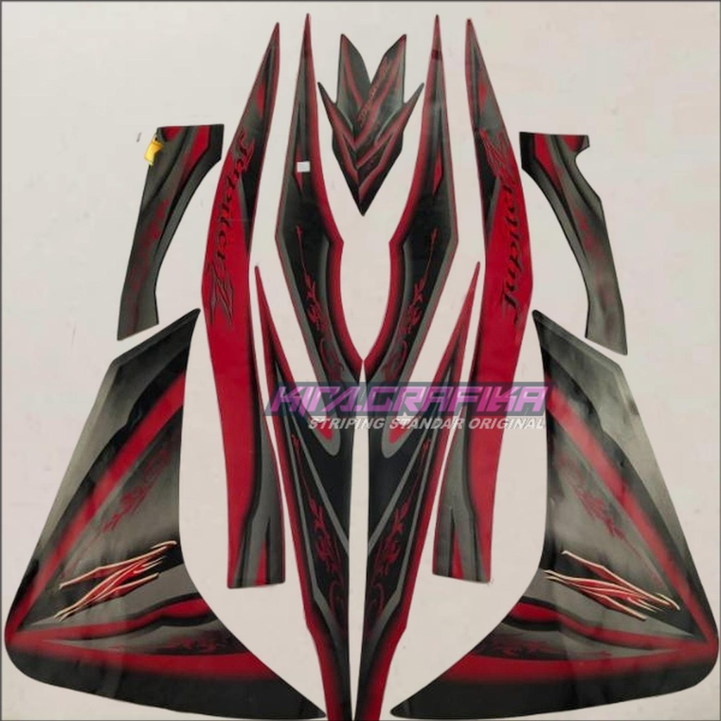 Stiker Striping Motor Jupiter Z Robot 2010 Merah Sticker Lis Body Standar