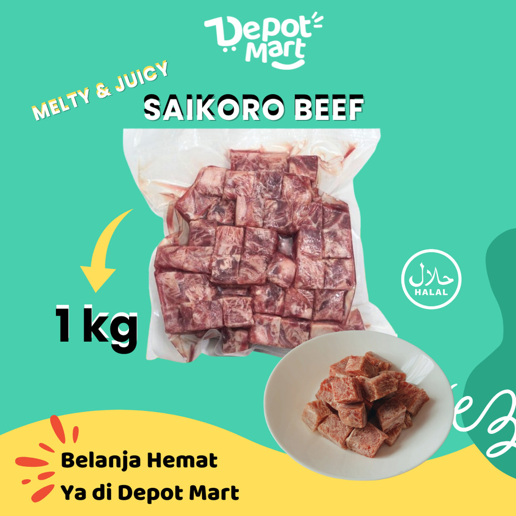 

Saikoro Beef Meltique Cubes 1 kg Saikoro Meltik Daging Sapi Potong Dadu
