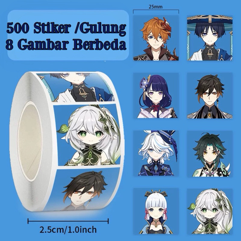 

(500 pcs)Stiker Pola Genshin Impact Koleksi Wanderer Nahida Raiden Childe XiAO
