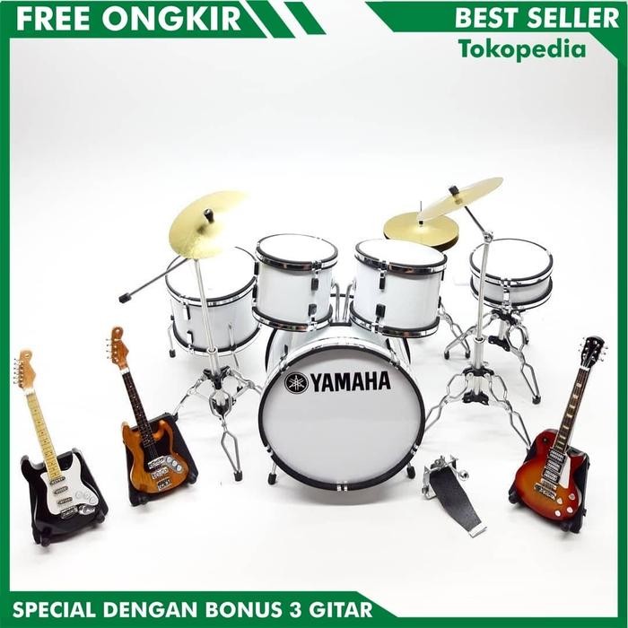 Miniatur drum yamaha Miniatur drum set Yamaha miniatur gitar murah