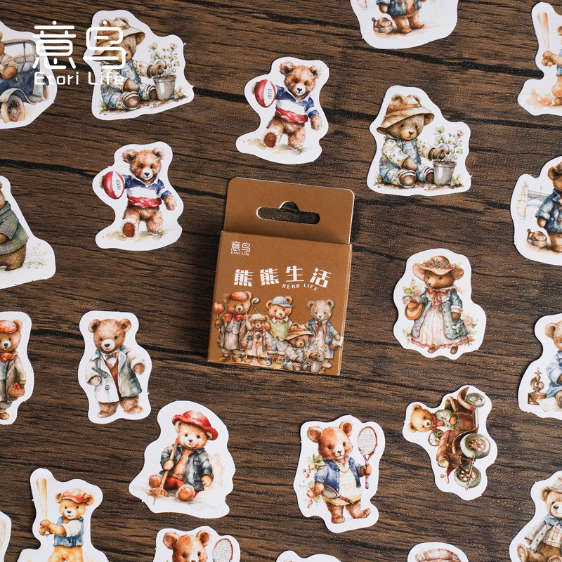 

Etori Life Cute Bear Kawaii Stickers 46pcs/pack DIY Decorative Stationery Diary Cup Notebook Mobile Phone Toy Scrapbook