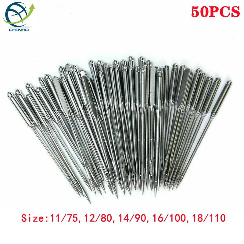 

50Pcs/Set Household Sewing Machine Needles 11/75,12/80,14/90,16/100,18/110 Universal Home Sewing Needle Sewing Accessories