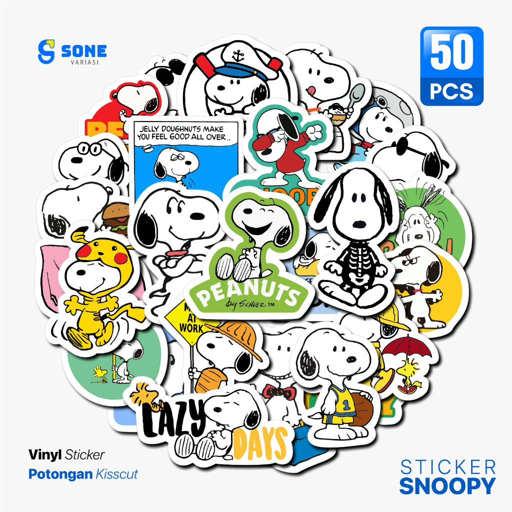 

Sticker Pack SNOOPY Aesthetic Vinyl Waterproof untuk Dekorasi Laptop Thumblr Casing HP DIY