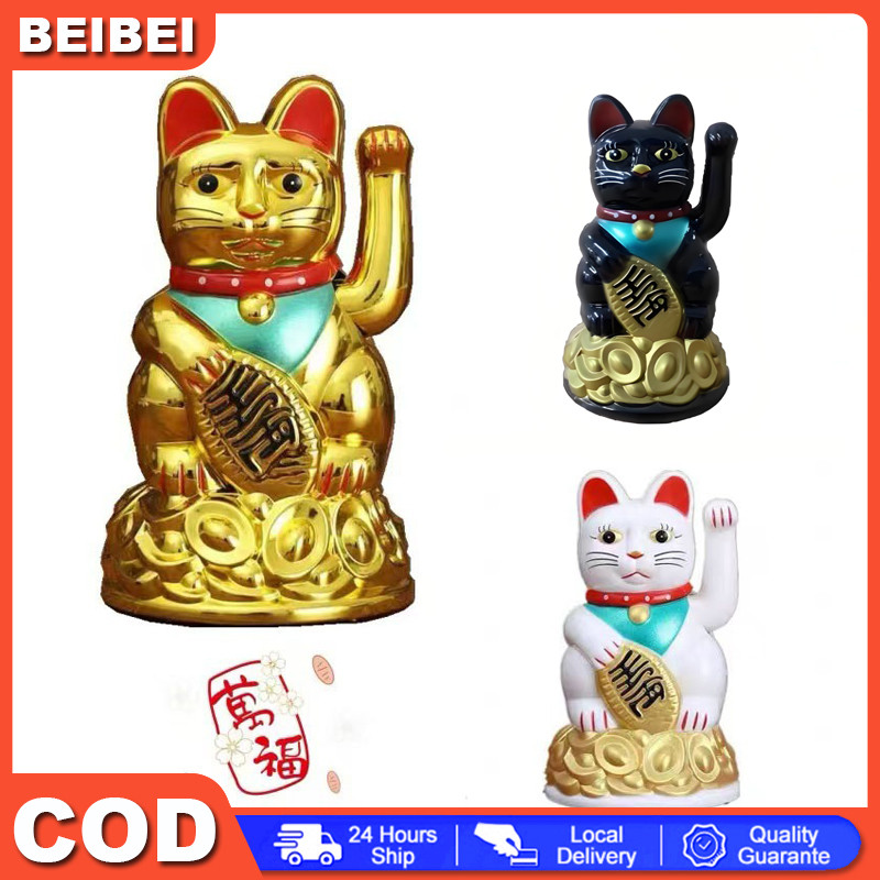 Patung kucing mewah koin emas kucing hoki es 12 cm kucing keberuntungan koin emas patung kucing hoki