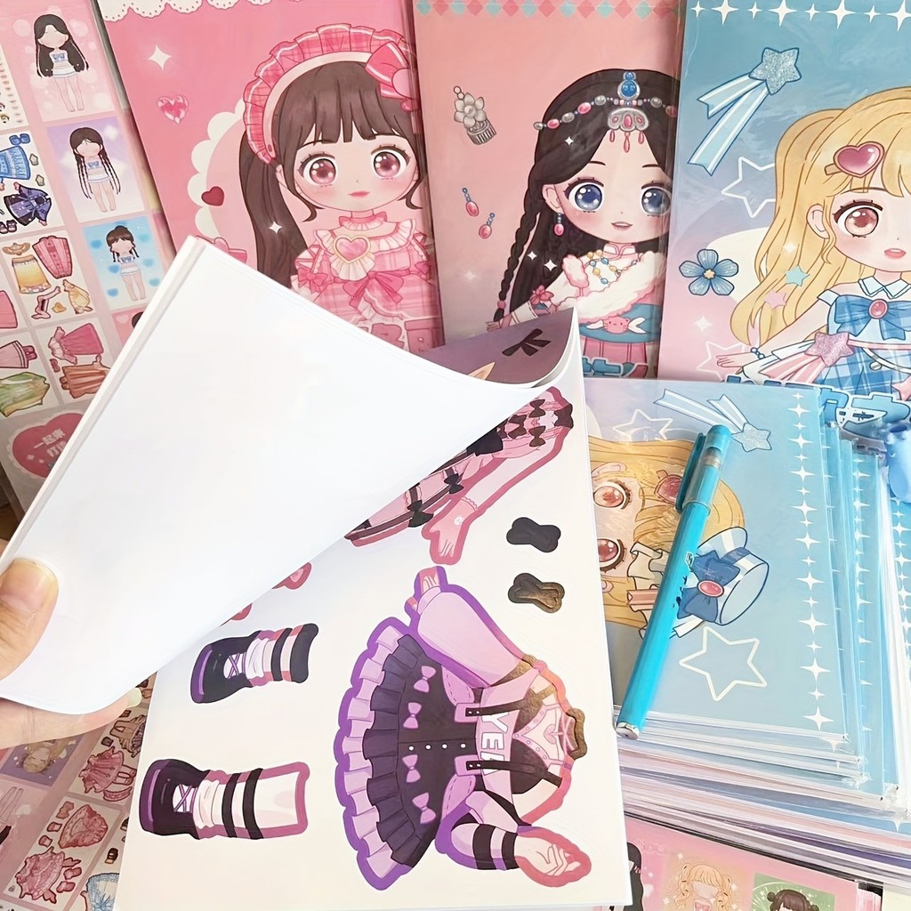 

20pcs Clothing Matching Stickers Cartoon Quiet Game Party Favors Handmade DIY Book