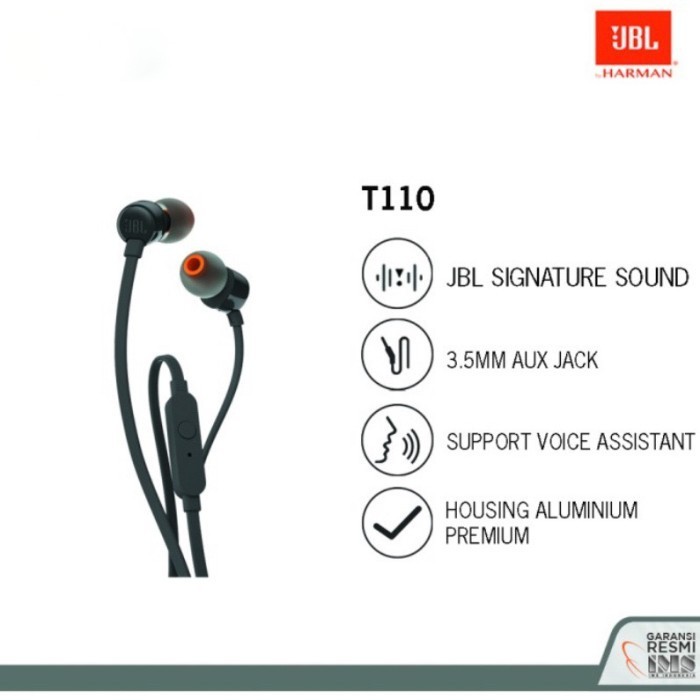 JBL T110 / C150SI Wired Earphone Headset Super Bass - Original Resmi IMS