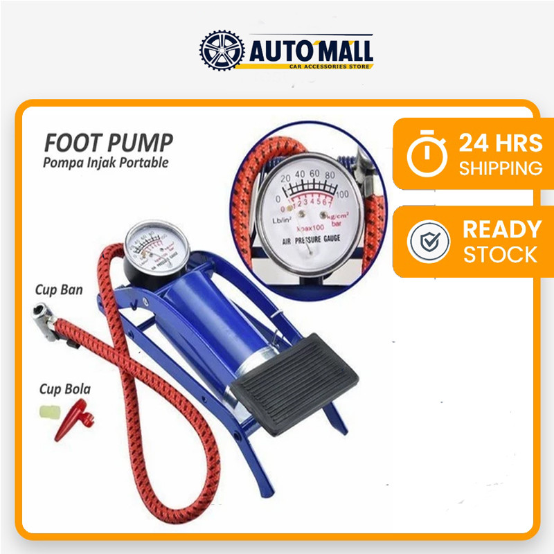 Pompa Angin Pompa injak Pompa Kaki Pompa Angin Mobil Motor Sepeda Multifungsi