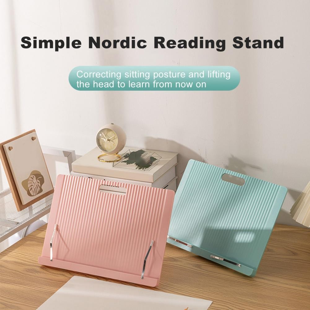 

Foldable Book Holder Reading Bookshelf Stand Adjustable Book Holder Reading Portable Desk Bookshelf with 5 Positions Page Clips