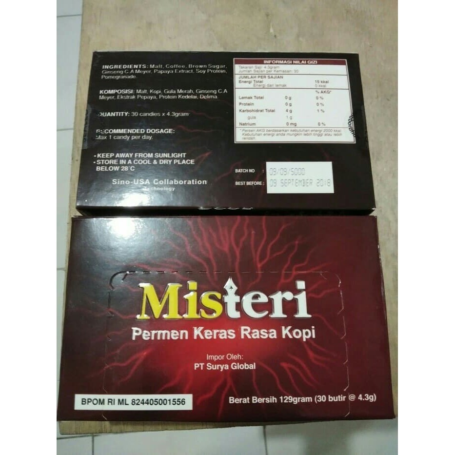 

sale Misteri gingseng coffee energetic candy permen kopi isi 30 BPOM