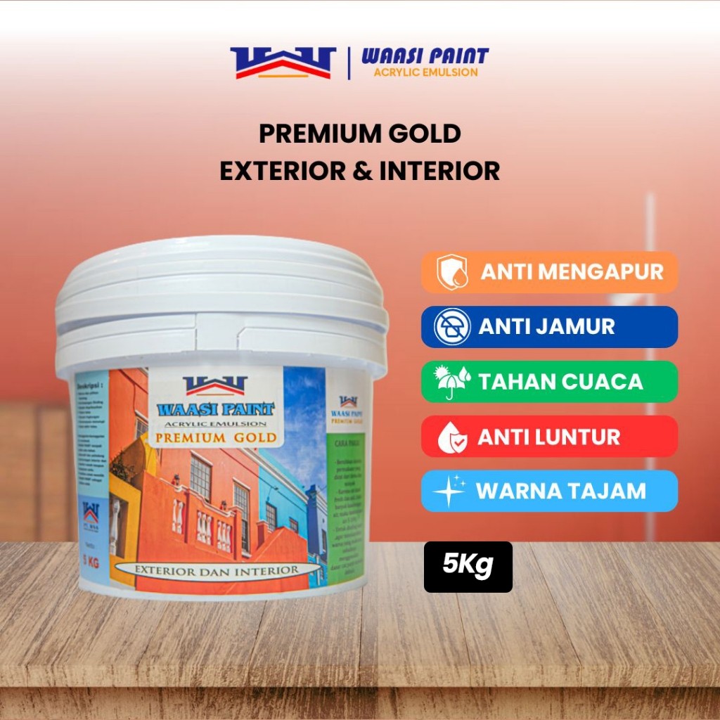 KICLONE_SHOP  WAASI PAINT - Cat Dinding Exterior Tahan Cuaca Anti Jamur Tembok Outdoor Cet Eksterior