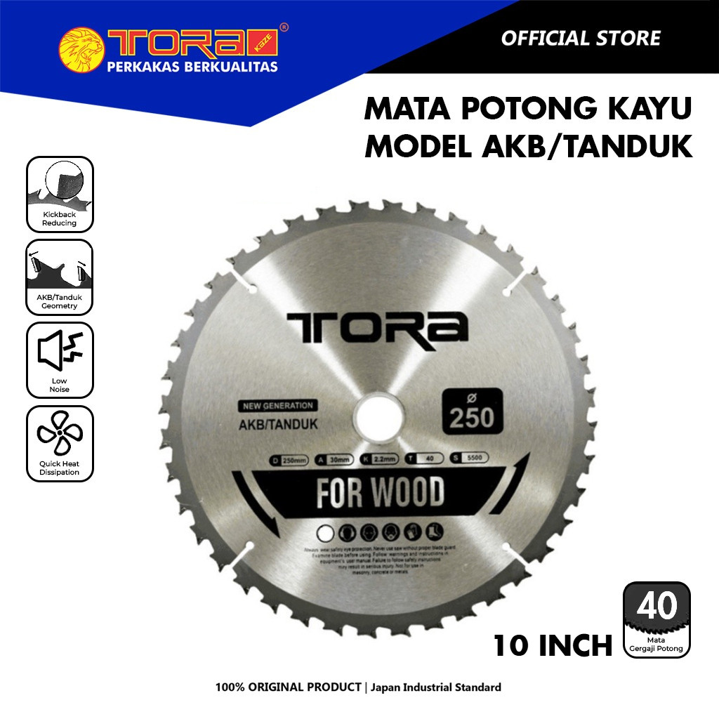 Kekebaharu_ - Tora Mata Gergaji Kayu 10 Inch 250x40T TCT Blade AKB/Tanduk