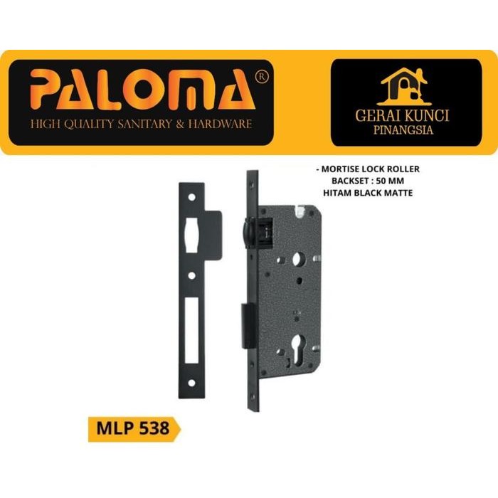 Body Kunci PALOMA MLP 538 Deluxe 50MM Pelor Matte Black Mortise Lock