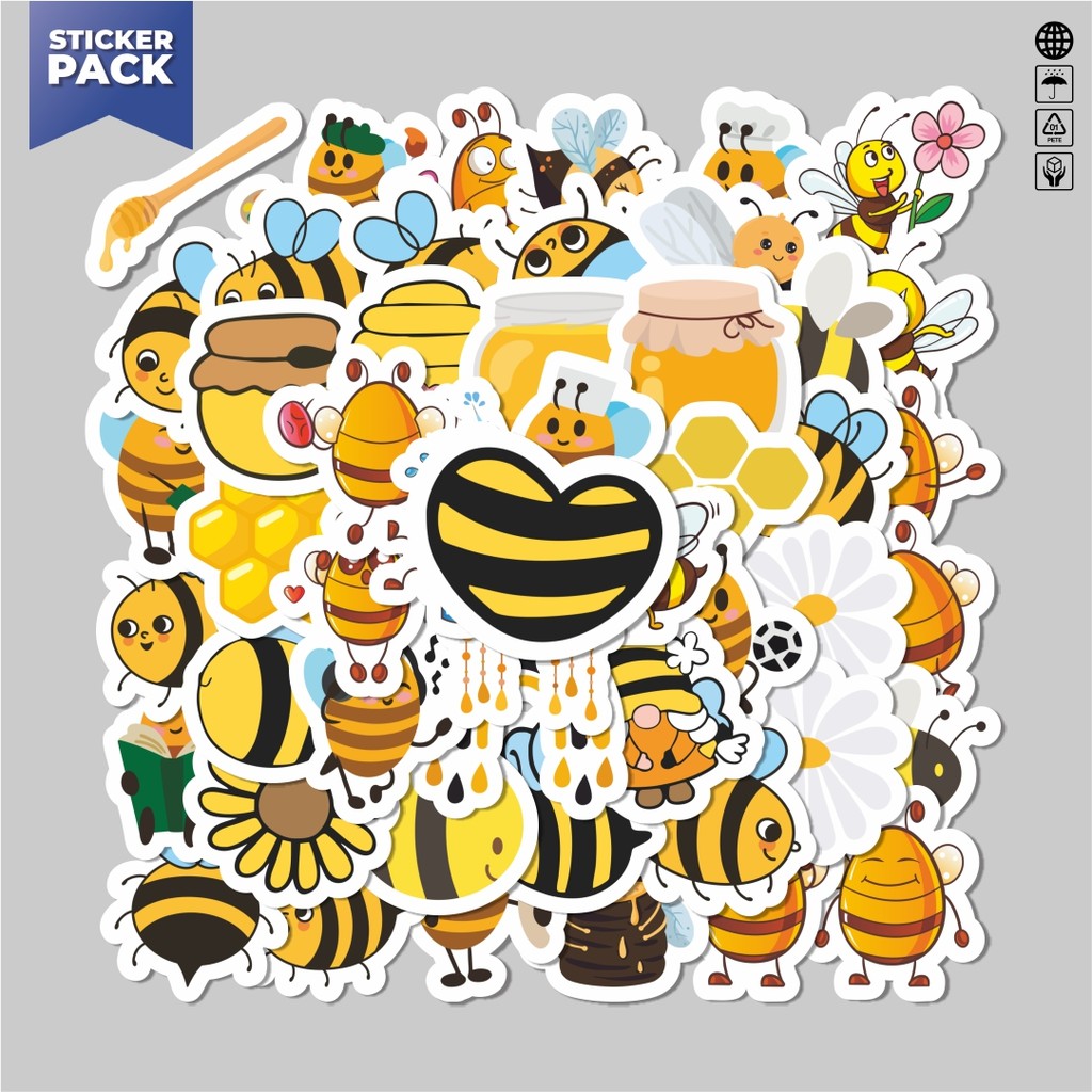 

[100PCS]Stiker Pack Stiker Kartun Lucu Lebah Aesthetic Vinyl Anti Air Dekorasi Sticker Laptop Buku Journal Koper Helm Casing HP Gitar Helm Skateboard