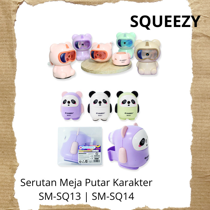 

Serutan / Rautan Pensil Meja Squeezy Karakter SM-SQ13 SQ14