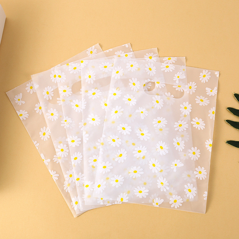 

50/100pcs Daisy Candy Bags Transparent Flower Cookie Baking Packaging Bag for Wedding Birthday Party DIY Gifts Wrapping Supplies