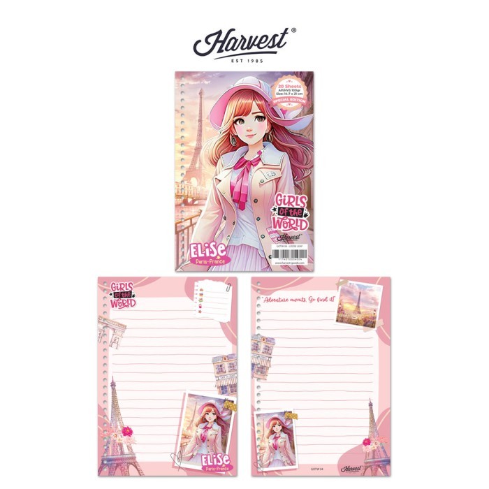 

COD Loose Leaf / Kertas Binder Harvest A5 Girls of The World - Paris DISCOUNT