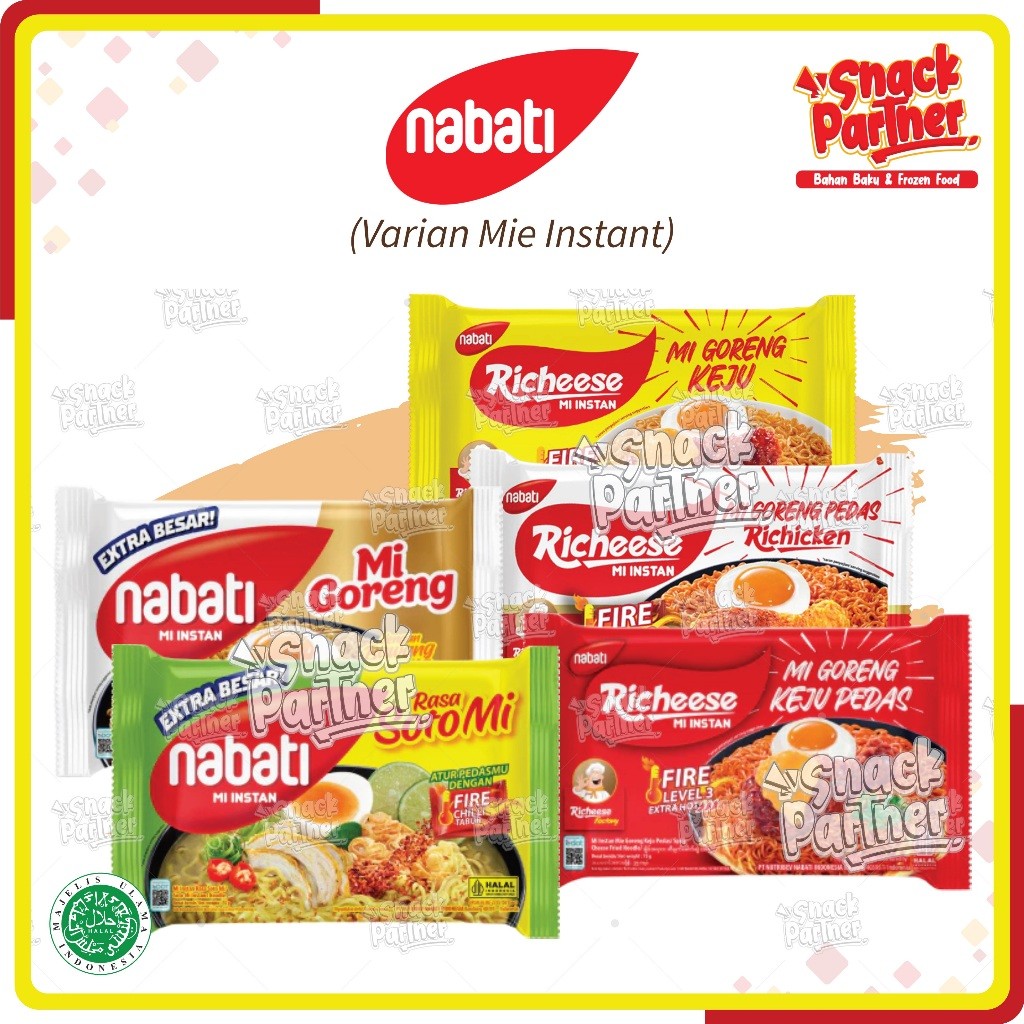 

NABATI | RICHEESE MI INSTANT - Mie Goreng Kuah Soto Noodle Spicy Pedas Keju Indomie