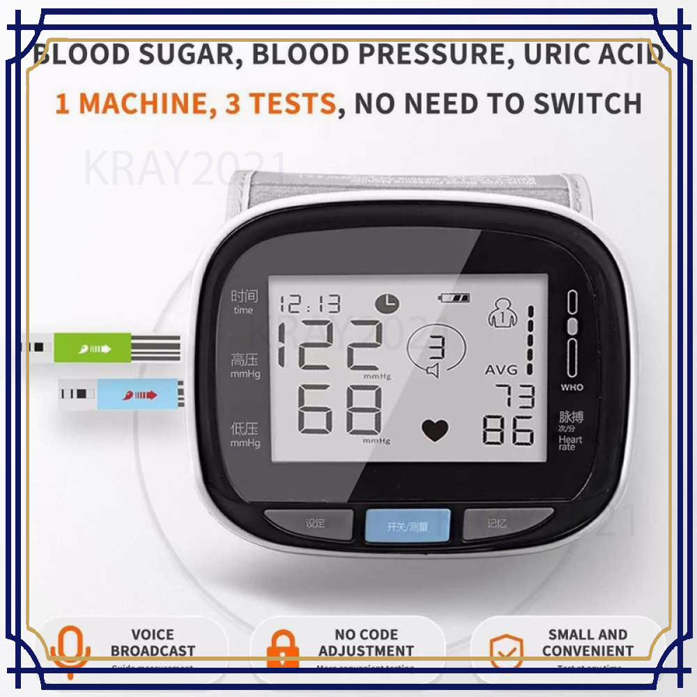 TaffOmicron Tensimeter Digital Pengukur Tekanan Darah Gula Darah - GUP-W5