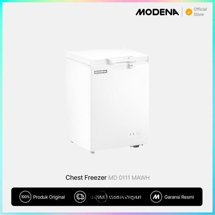 MODENA Chest Freezer - MD 0111 MAWH Lemari Pembeku Daging Es