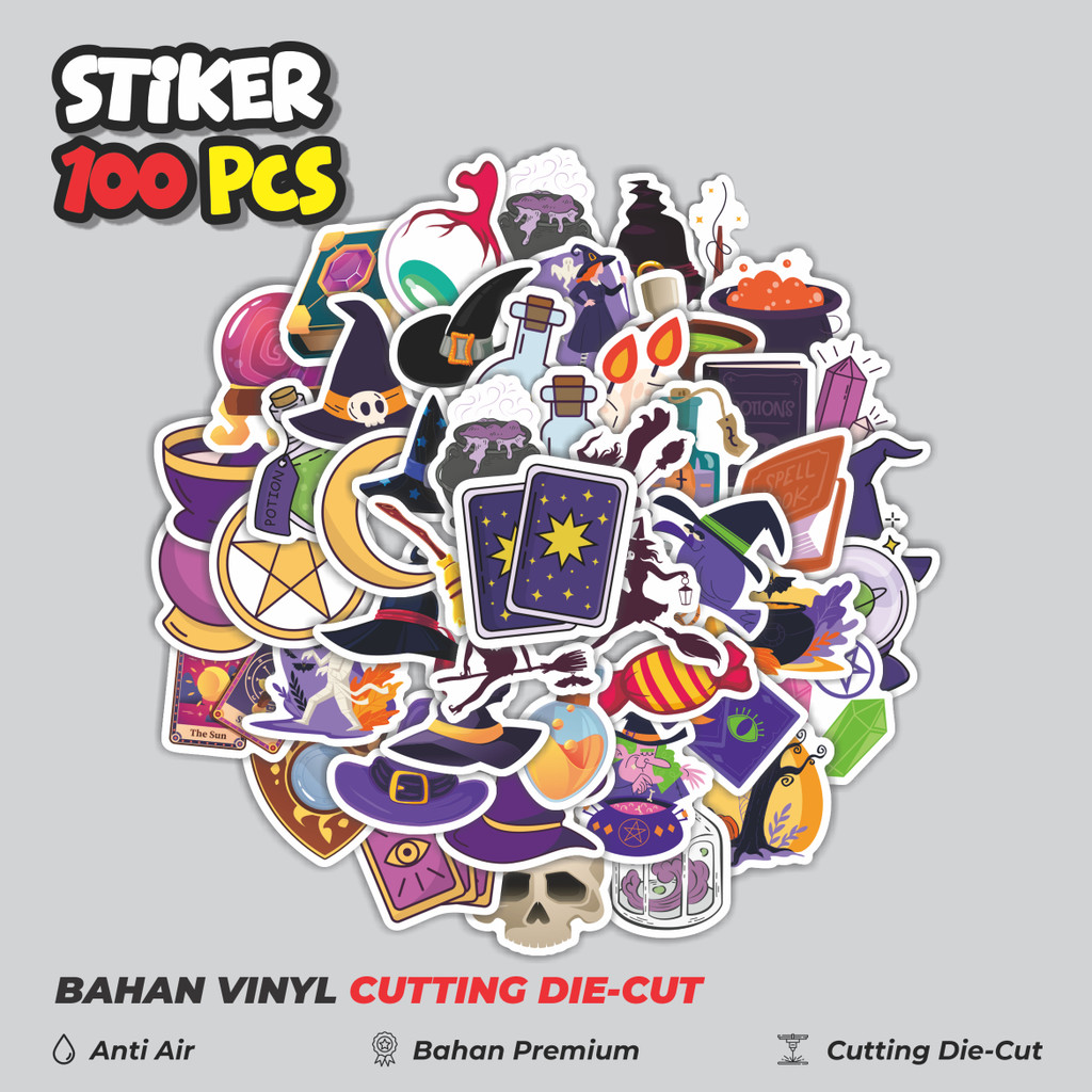 

Terbaru! 50 pcs Stiker Kartun Witch Dekorasi Lucu Kreatif untuk Notebook, Skateboard, HP