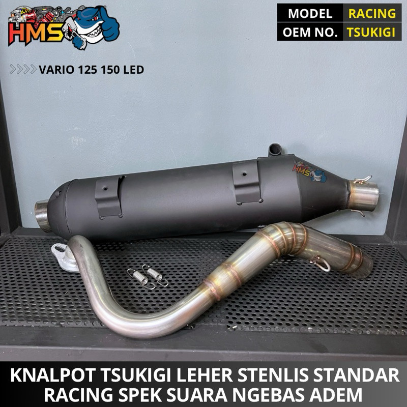 KNALPOT TSUKIGI VARIO 150 125 NEW LED 2014 2015 2016 2017 LEHER STENLIS KNALPOT BOBOKAN SUARA ADEM N