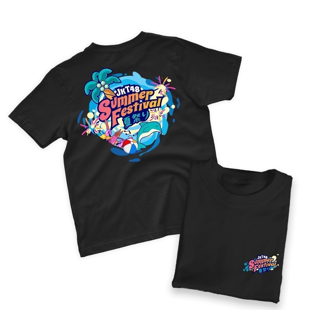 . Kaos Sablon Distro JKT48 SUMMER TOUR FESTIVAL Cotton Combed 30s Premium / Baju Lengan Pendek Regul