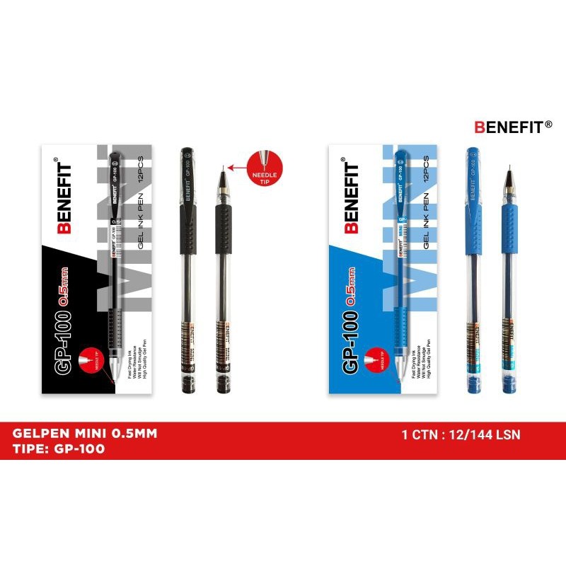 

Pulpen Gel Benefit Gp-100/0.5 mm (1pak/12pcs)