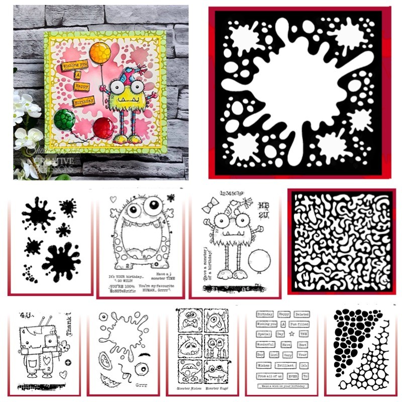 

Birthday Tape Huge Monster Gallery Metal Cutting Dies Silicone Stamps Scrapbooking Stencil Photo Album Card DIY Paper Embossing