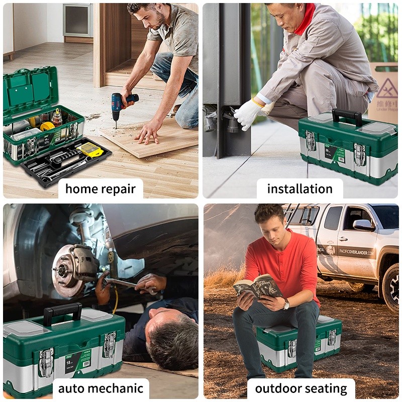 ISKU Tool box Besar 20 Inch Box Alat Perkakas Tool Box Bahan Stainless Steel Kotak Perkakas Co