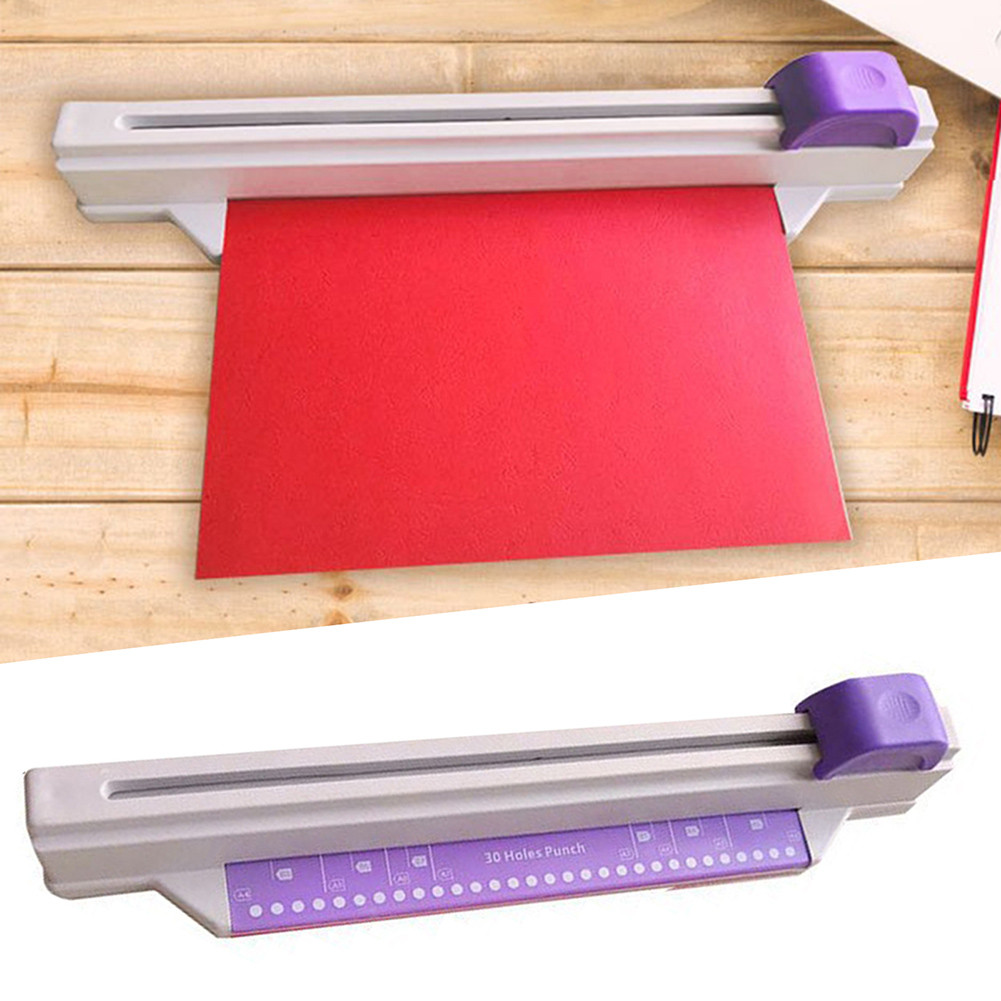 

30 Holes Puncher Sliding A4 Paper Punch Portable Manual Holes Punch Aid Heavy Duty Metal Hole Puncher For Scrapbooks Paper