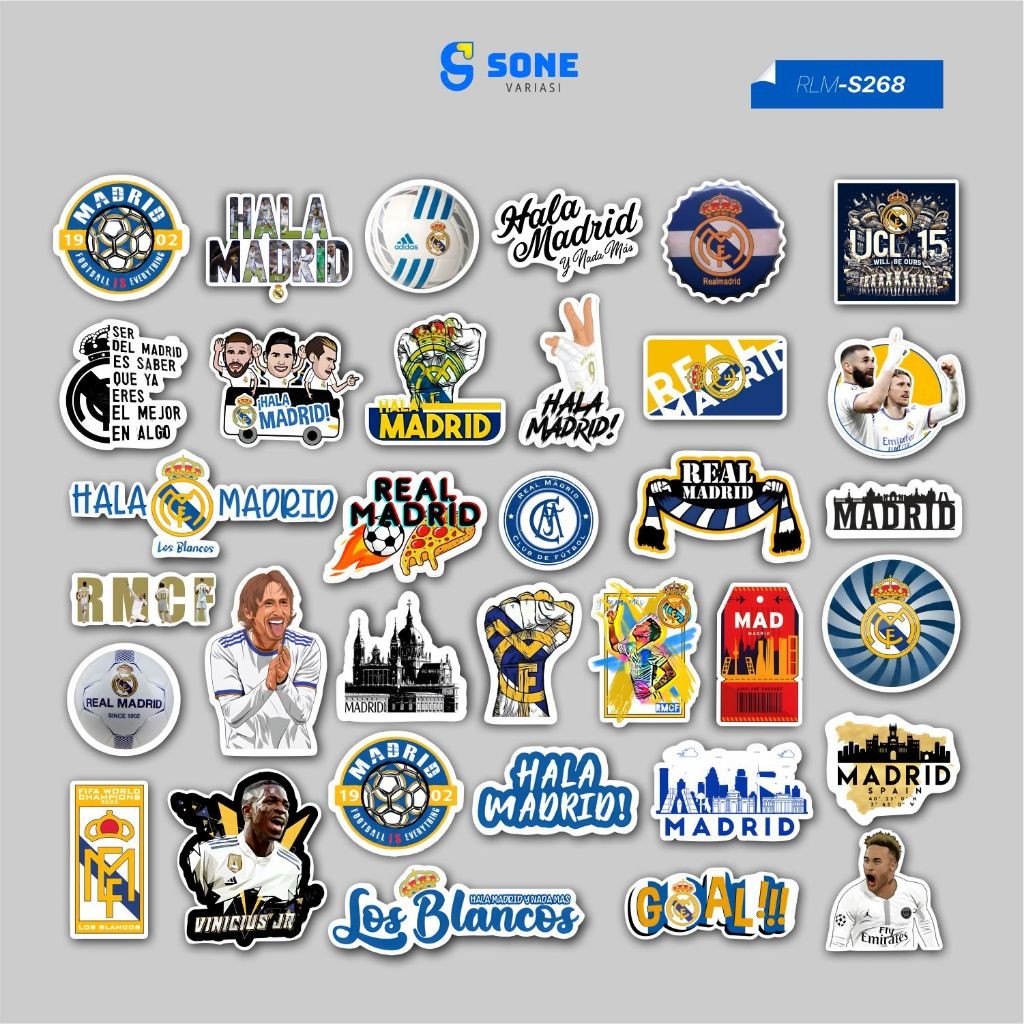 

Stiker Pack Real Madrid Aksesoris Laptop / Casing Phone / Tumbler / Koper / Hp Dll
