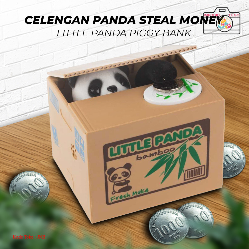 Celengan Panda Steal Money Little Panda Piggy Bank - MM8807-1 [IMPODIO LEGO]