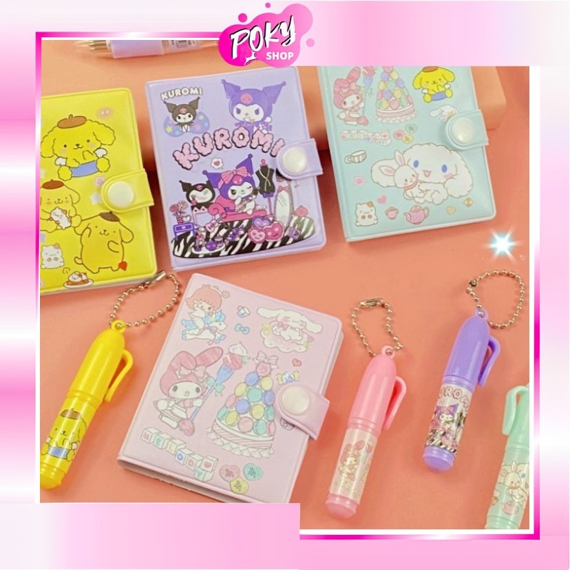 

POKY - S6146 Cute Mini Note Book 2 in 1 / Set Memo Diary Motif / Mini Klip Note Book and Pen / Buku Diary Kancing