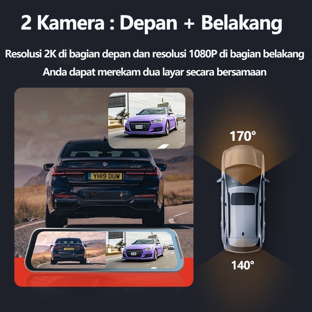 TERLARIS 【Lokal Stok】Samsung Dashcam Mobil Wifi GPS 4K Kamera Ganda Dan Visi Malam Ganda Car Kamera 