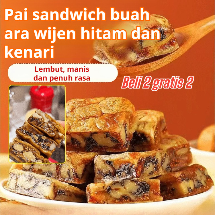 

✔️Gratis ongkir✔️Pai sandwich rasa kacang wijen hitam/pai kacang bergizi tinggi/camilan sehat halal/kemasan individual