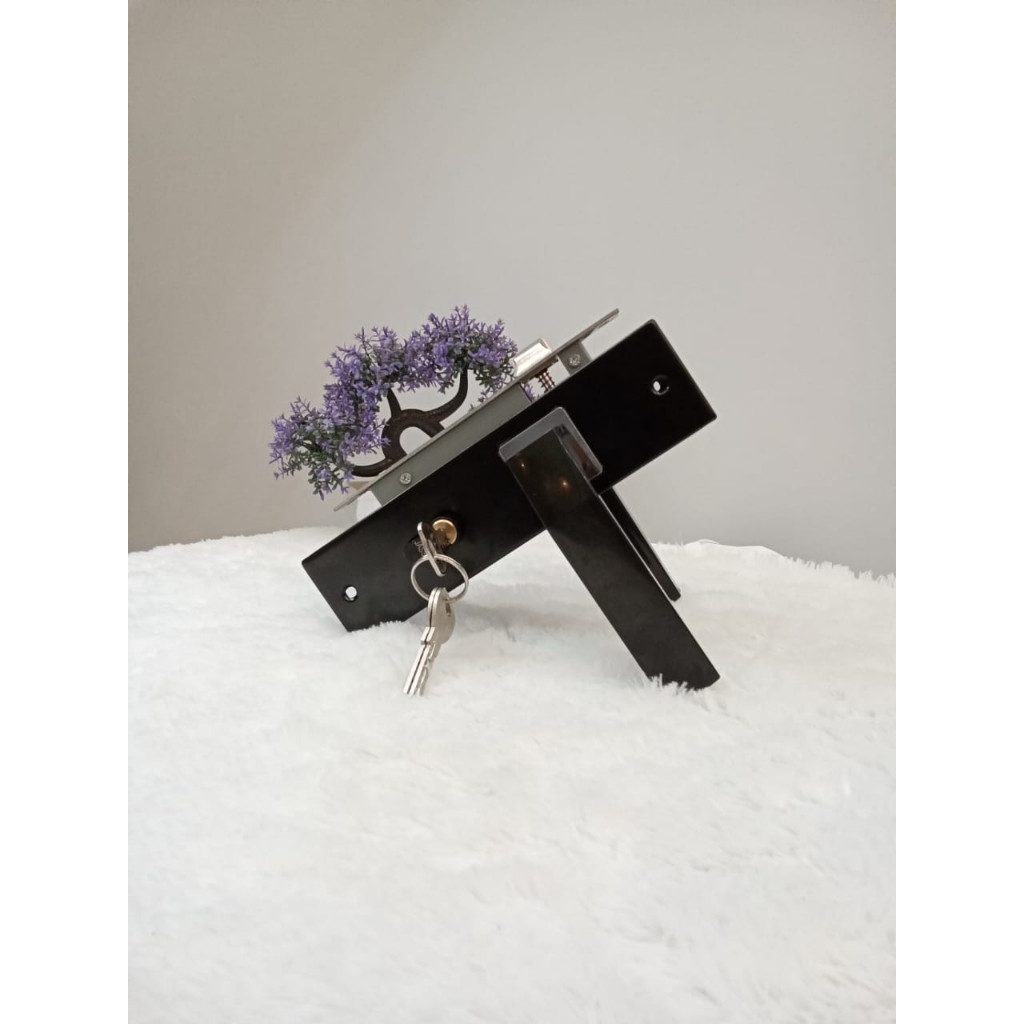 Handle Set Kunci Pintu Rumah Hitam Kunci Pintu Handle Awet