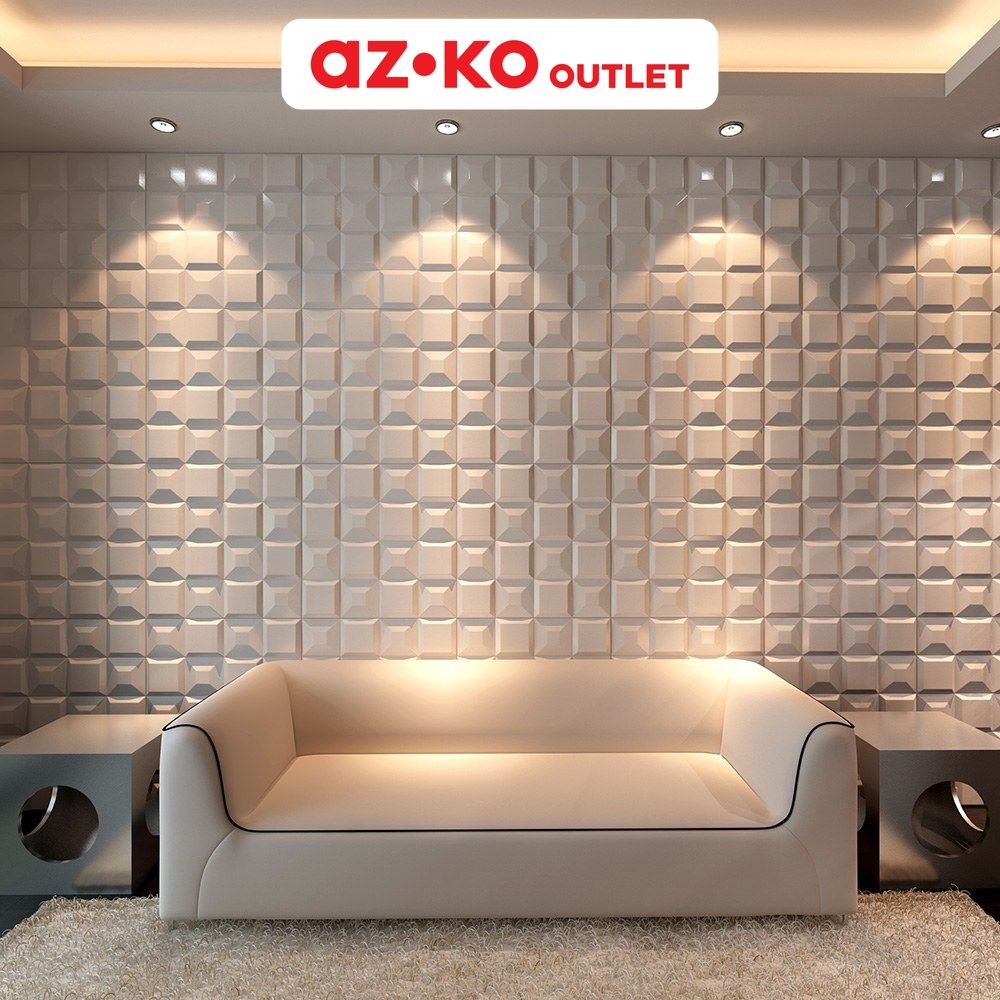 AZKO Outlet Arthome Wallpaper 3D Soft Leather Matrix - Putih Wallpaper 3D Leather Panel Dinding Deko