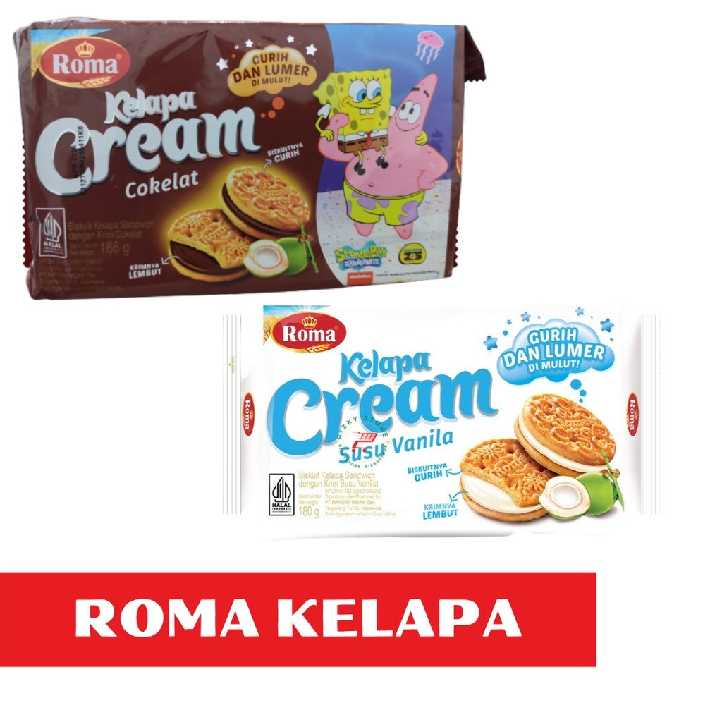 

ROMA KELAPA CREAM VANILA COKLAT (1 bks)