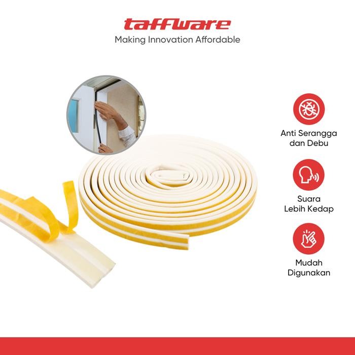 

TaffHOME Lis Strip Pintu Door Noise Insulation D Tape 9x6mm 10M - KK-062