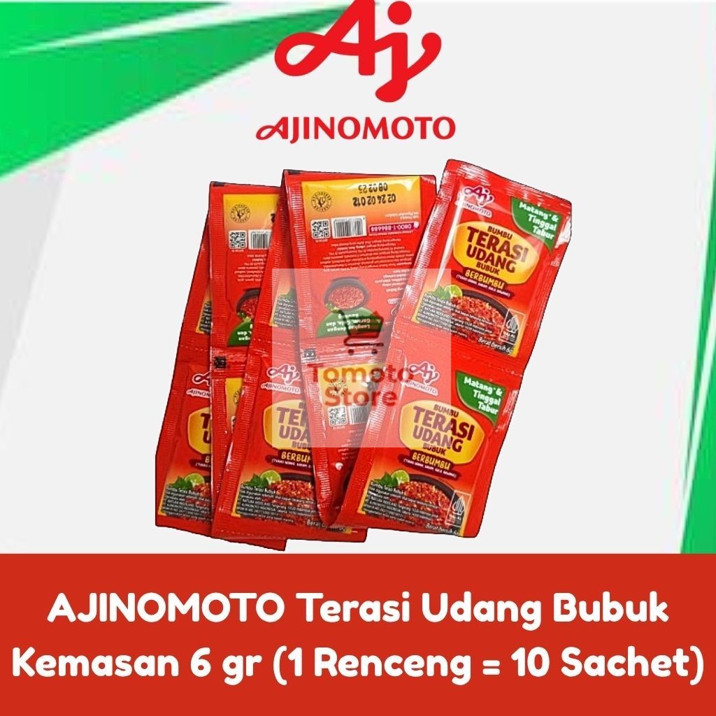 

✨ TOMOTOSTORE ✨ AJINOMOTO Terasi Udang Bubuk Kemasan 6 gr (1 Renceng = 10 Sachet)