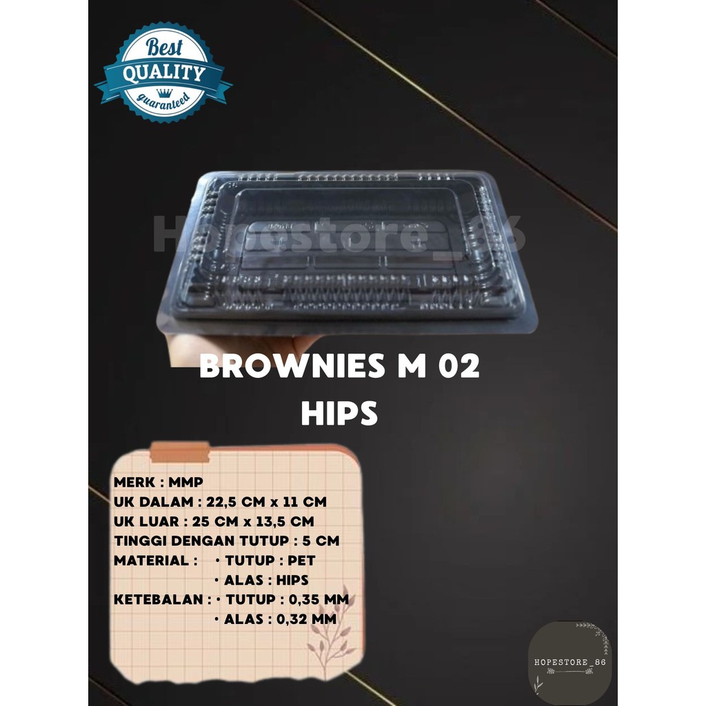 [50 PCS] Mika Brownies M + tutup / Tray Brownies Medium Tebal Tahan Panas / Tray Kue Brownies Sedang