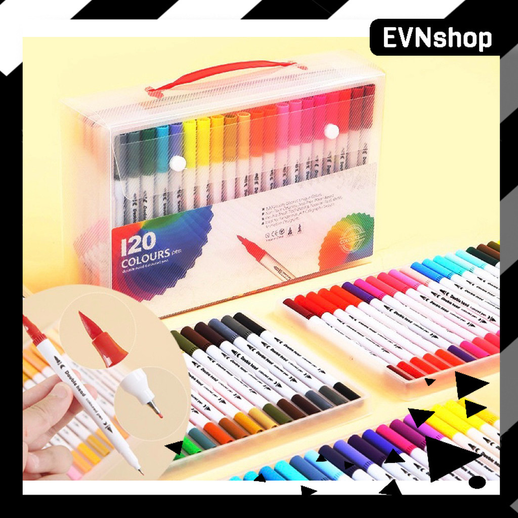 

Dual Tip Brush Pen | Spidol Warna 24/36/48/60/72 Warna | Marker Double Tip untuk Menggambar, Menulis, Lettering
