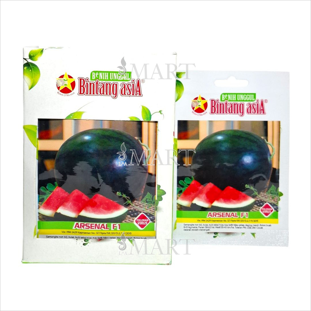 Benih Semangka Hibrida Non Biji ARSENAL F1 Isi 0,3 Gram Bintang Asia