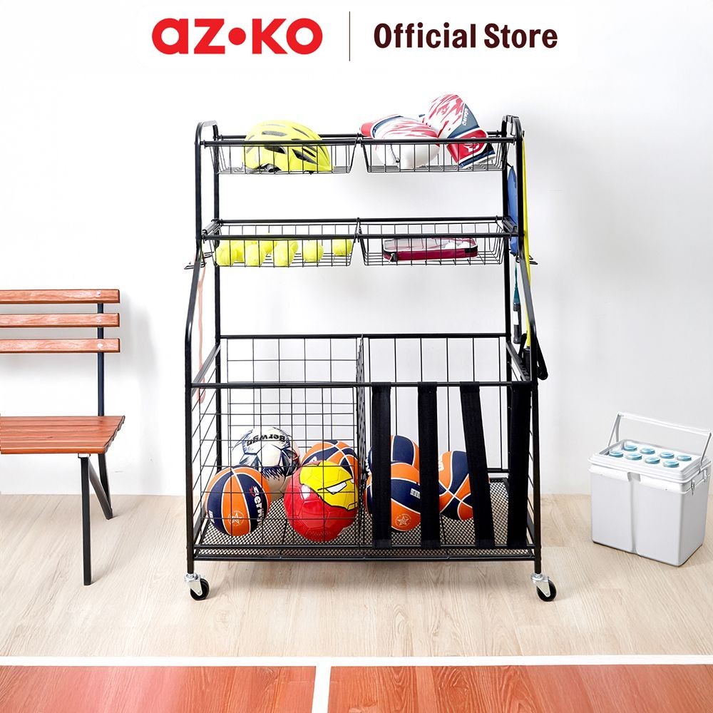 AZKO Masterspace Rak Penyimpanan Bola Serbaguna Organizer Serbaguna Tempat Simpan Barang Multifungsi