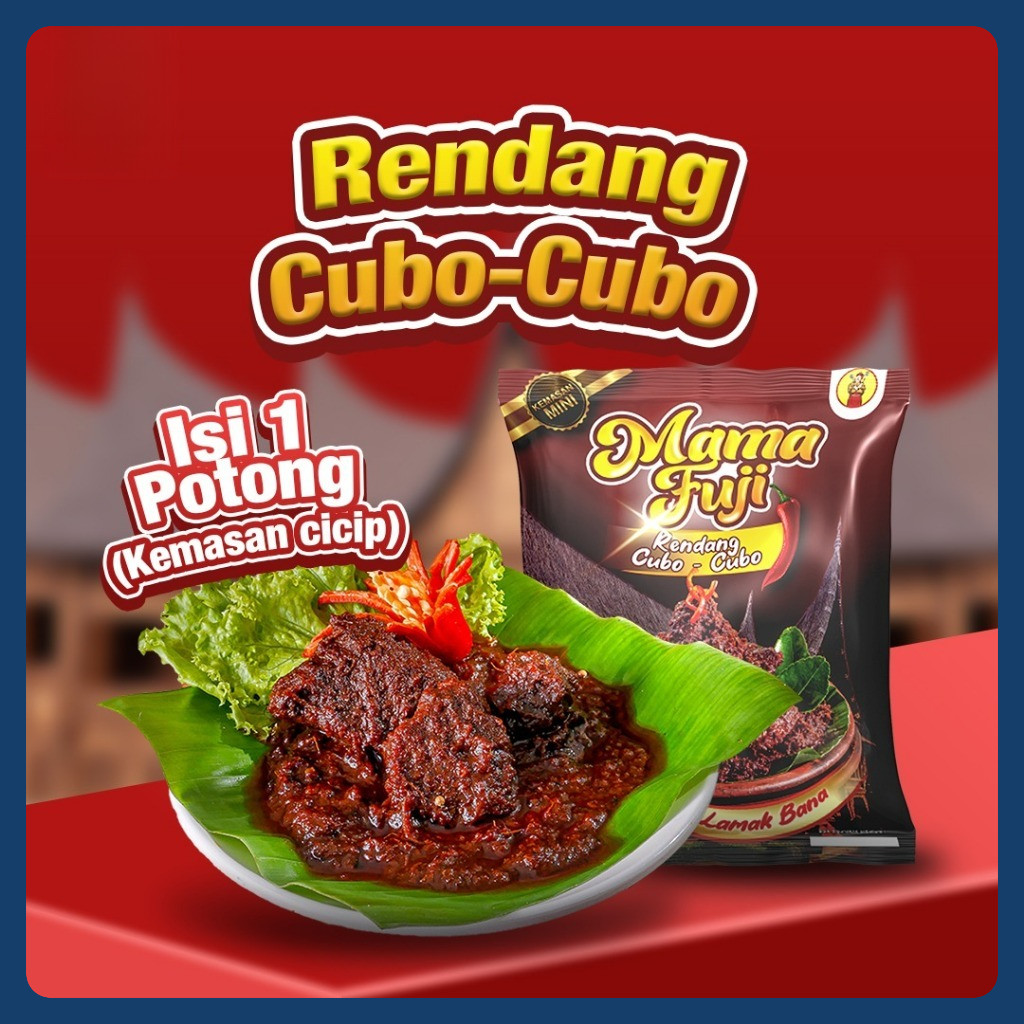 

[NEW LAUNCHING] Mamafuji - Rendang Daging Cubo-Cubo 80 Gram (Kemasan Cicip) Isi 1 Potong Daging