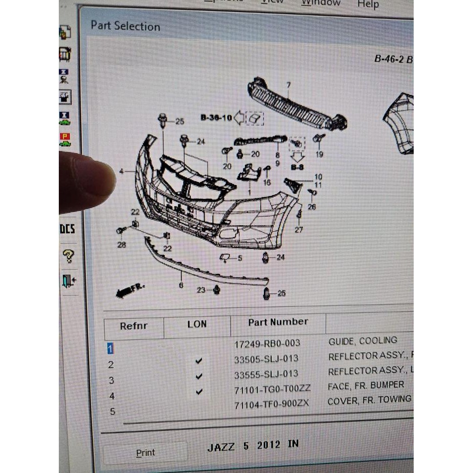bumper depan honda jazz ge8 2012 2013 tipe s ori original