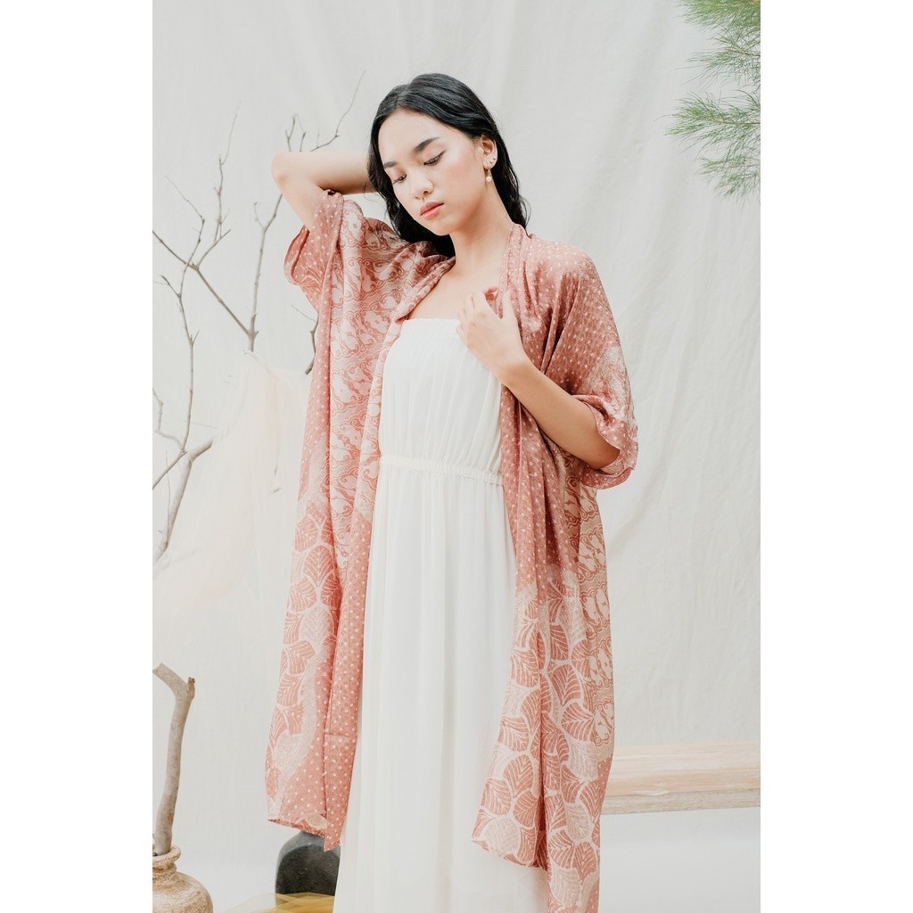 Kaftan Batik Muslim Kirana 55 Outer Panjang Model Longgar untuk Wanita - Bahan Viscose Nyaman