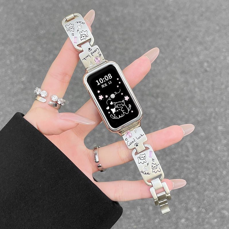 Straps Jam Redmi Smart Band 3 Dan Strap Jam Mi Band 9 Active Rante Kucing Lucu