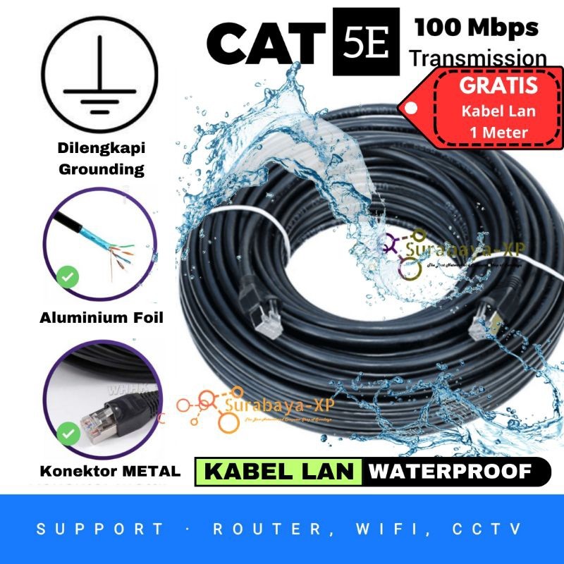 Kabel LAN 50 Meter UTP STP CAT5E 50M 50 M 50Meter FTP Outdoor SPECTRA Internet UTP INDIHOME